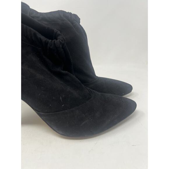 LOEFFLER RANDALL Women 8.5 Simone Suede Gathered Ankle Bootie Black EUC - Picture 5 of 10